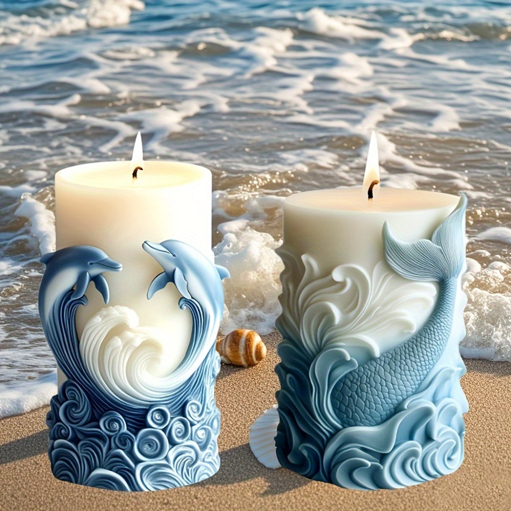 Ocean Theme Silicone Candle Mo - Resin Ocean Wave Mold 评论和价格