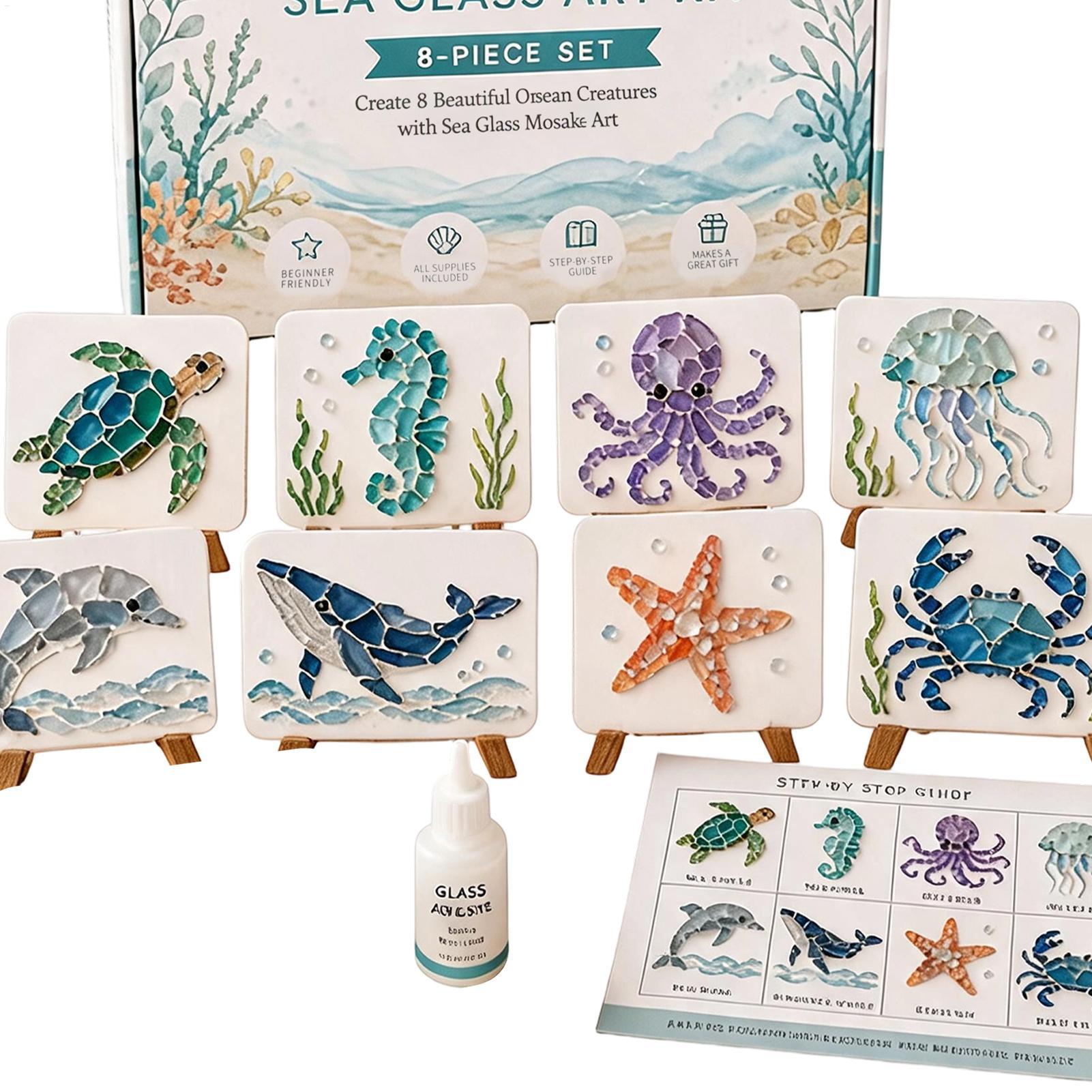 Crushed Glass Art Kit Handmade - Resin Craft For Beginners 评论和价格