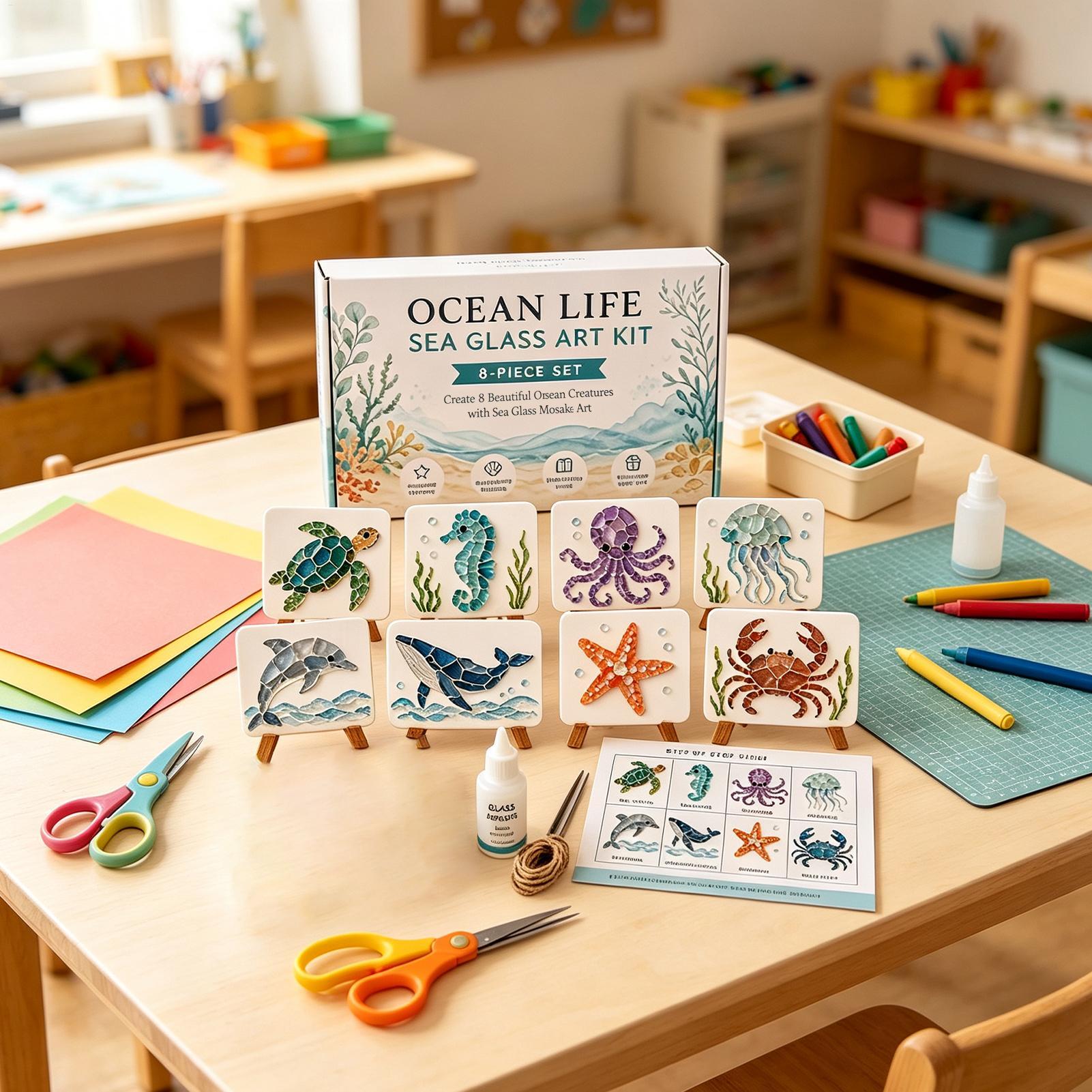 Crushed Glass Art Kit Handmade - Resin Craft For Beginners 评论和价格