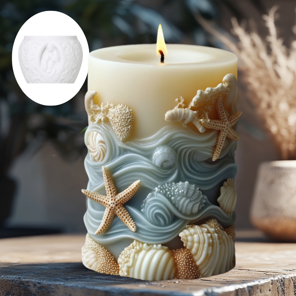 DIY Ocean style relief cylindr - Resin Ocean Wave Mold 评论和价格