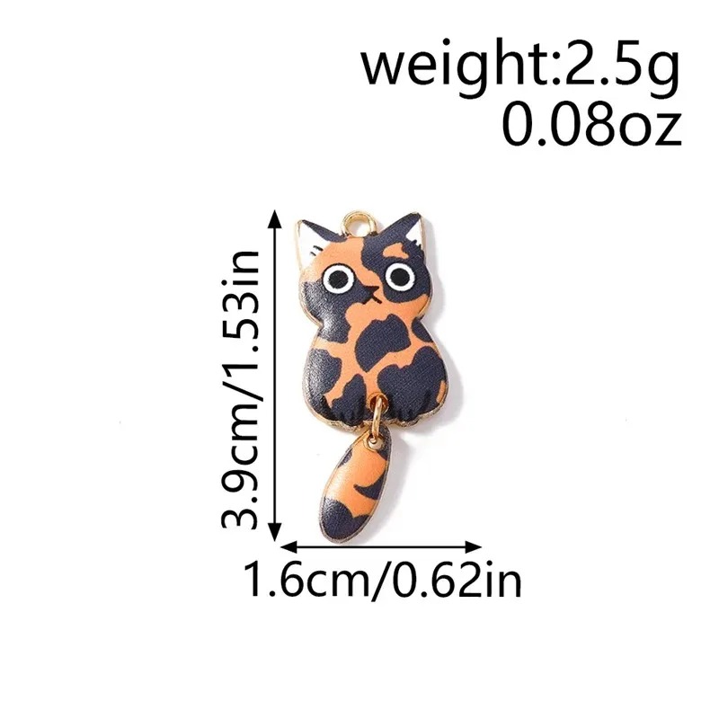 10Pcs 16×39mm Cute Cartoon Cat - Resin Craft Material 评论和价格