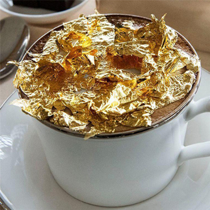 100 Pcs Sheets Pure 24K Gold F - Gold Foil Flakes 评论和价格