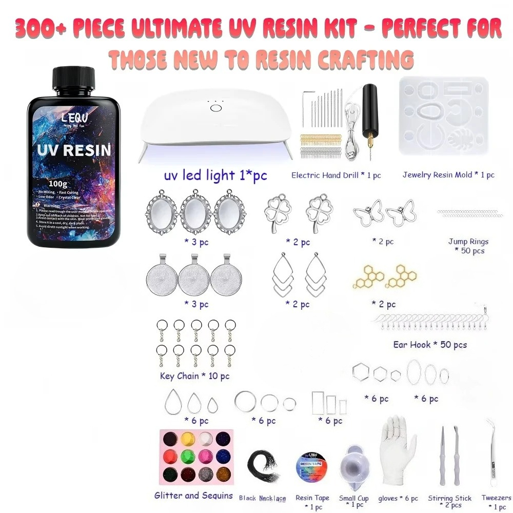 300Pcs UV Resin Kit 100g Clear - Epoxy Uv Resin Kit 评论和价格