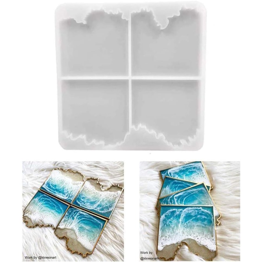 Ocean Wave Coaster Silicone Mo - Resin Ocean Wave Mold 评论和价格