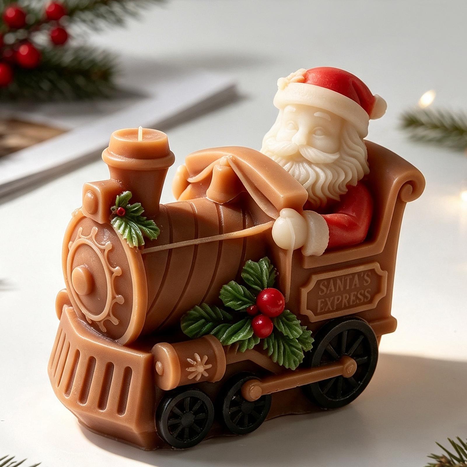 Christmas Candle Mold Train Sh - Resin Craft For Beginners 评论和价格