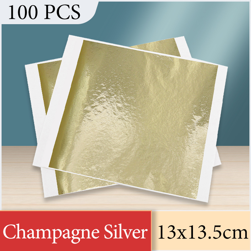 13x13.5cm Champagne Silver Foi - Gold Foil Flakes 评论和价格