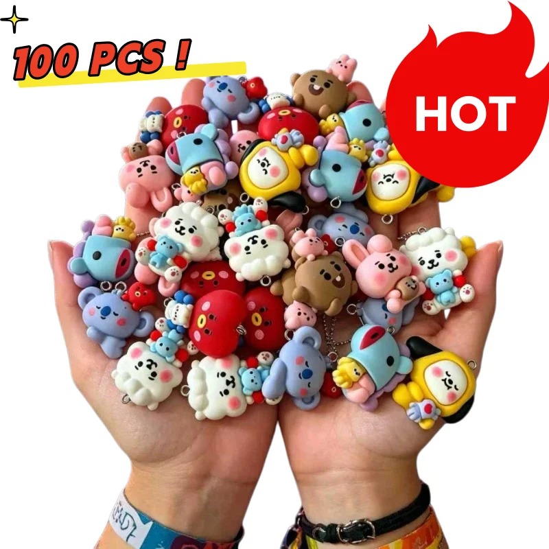 7pcs BT21 Resin Cartoon Charm  - Resin Craft Material 评论和价格