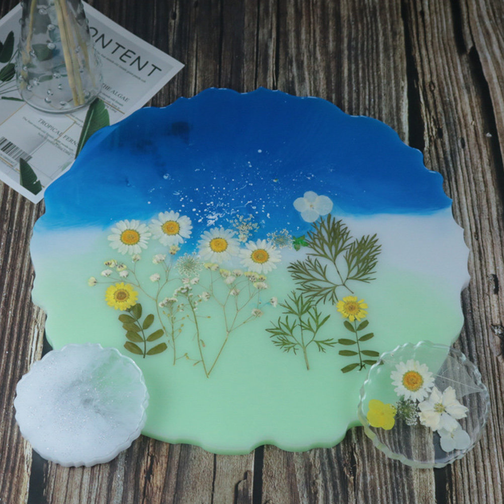 2Pcs Crystal Resin Silicone Tr - Serving Tray Mold 评论和价格